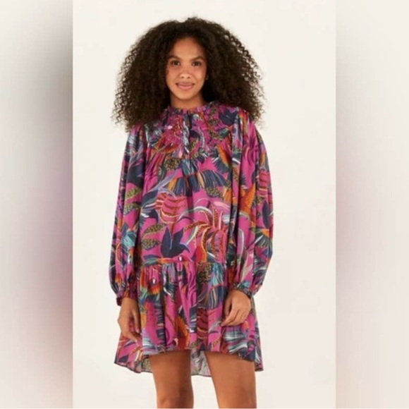 FARM Rio Dresses & Skirts - FARM Rio Rainbow Macaws Longsleeve Mini Dress